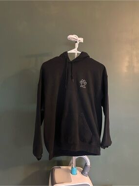 PAWZ Black Hoodie with White Paw Logo